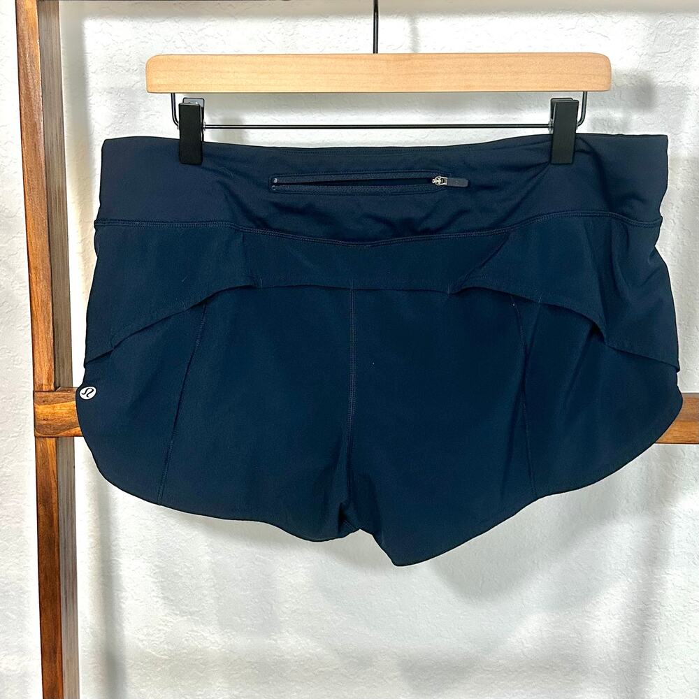 Lululemon Navy Athletic Shorts Size 12 Women's Built-In Liner - Picture 6 of 10